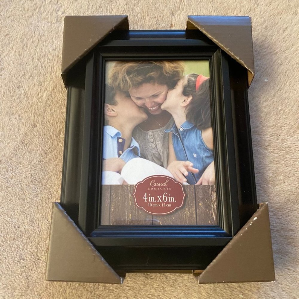 4‎ x 6 in Photo Picture Frame Black Wood New